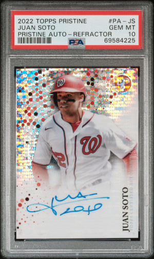 2022 Topps Pristine Pristine Autographs Juan Soto Pristine Auto-Refractor front