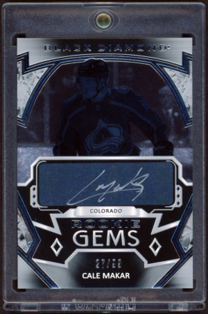 2019-20 Upper Deck UD Black Diamond Rookie Gems Pure Black Sigs RG-CM Cale Makar /99 front