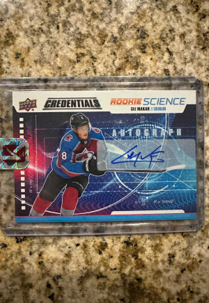 Cale Makar Rookie Science Auto front