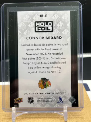 2023 2024 SP Authentic Connor Bedard Holo Foil back