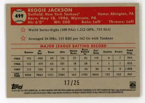 2021 Topps Chrome Platinum Anniversary #499 Reggie Jackson Orange and Yellow 70th Anniversary Refractor 17/25 back