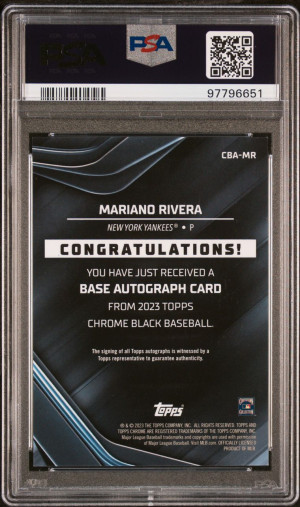 2023 Mariano Rivera Gold Refractor PSA 9 back