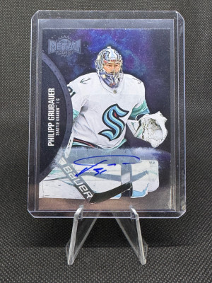 2021-22 Upper Deck Metal Universe Philipp Grubauer Autograph front