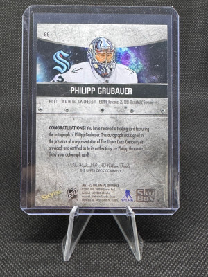 2021-22 Upper Deck Metal Universe Philipp Grubauer Autograph back