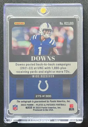 2023 Panini Plates & Patches Josh Downs Steel Signatures /300 back