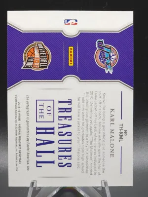 18-19 Panini National Treasures Karl Malone Treasures Of The Hall 1 Of 1 back