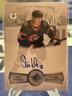 Tim Stutzle 2022-23 UD Ultimate Collection Ultimate Signatures Autograph Ottawa front