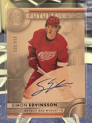 2023-24 Upper Deck Sp Authentic Simon Edvinsson Future Watch Auto /999 front