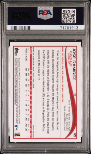2014 Topps Chrome Jose Ramirez Autograph back