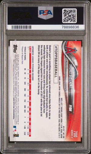 2018 Topps Shohei Ohtani Pitching PSA 10 back