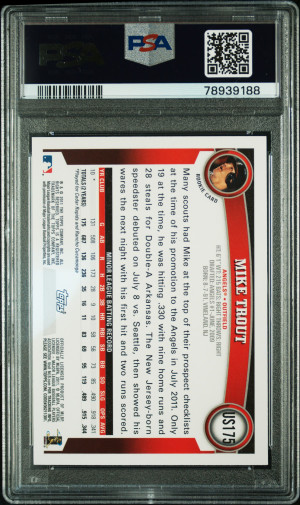 2011 Topps Update Mike Trout PSA 9 back