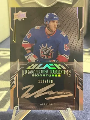 2023-24 Upper Deck SPX Black Lustrous Autograph Auto #WC Will Cuylle 111/199 RC front