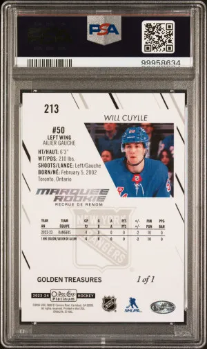 2023 O-Pee-Chee Platinum Will Cuylle Golden Treasures 1/1 back