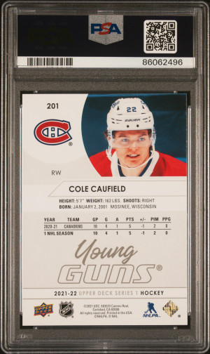 2021-2022 Upper Deck Cole Caufield back