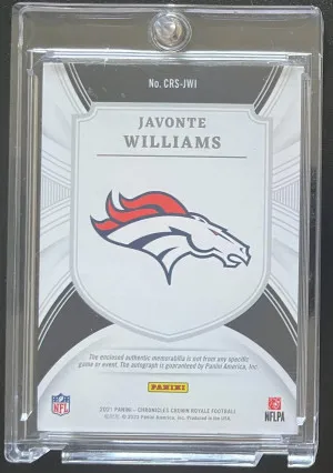 2021 Panini Crown Royale Javonte Williams Silhouettes RPA /99 back