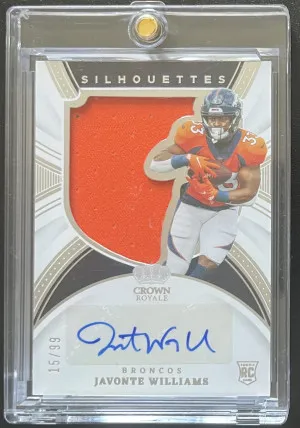 2021 Panini Crown Royale Javonte Williams Silhouettes RPA /99 front