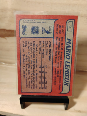 1985 Topps Mario Lemieux Rookie Card-#9-🔥 back