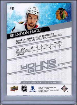 2020-21 Upper Deck Series Two #491 Brandon Hagel Young Guns RC back