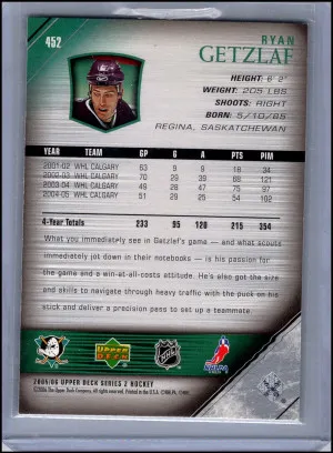 2005-06 Upper Deck Series Two #452 Ryan Getzlaf Young Guns RC back