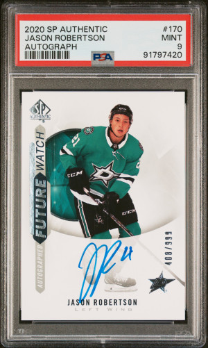 2020 SP Authentic Jason Robertson Future Watch Auto PSA 9 front