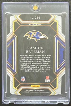 2021 Panini Select Rashod Bateman Zebra Die-Cut Rookie *CASE HIT* back
