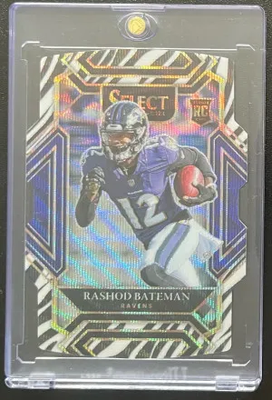 2021 Panini Select Rashod Bateman Zebra Die-Cut Rookie *CASE HIT* front