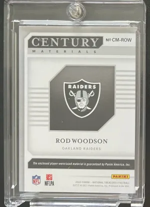 2020 Panini National Treasures Rod Woodson Century Materials Player Worn Patch /49 3-Color back