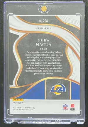 2023 Panini Select Puka Nacua Red Blue Prizm Die-Cut back