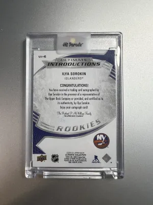 2021 Upper Deck Ultimate Collection Ilya Sorokin Rookie back