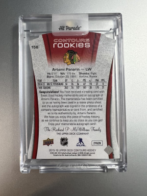 2015-16 Upper Deck Contours Hockey Artemi Panarin Rookie back