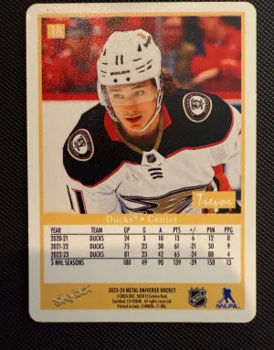 2023-24 Skybox Metal Universe Trevor Zegras 1990 Retro back