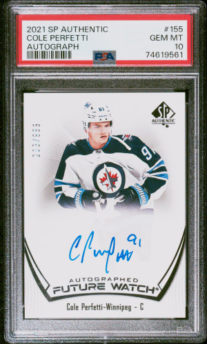 2021 Sp Authentic Cole Perfetti Autograph front