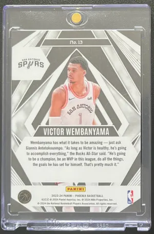 2024 Panini Phoenix Victory Wembanyama Paragon Rookie back