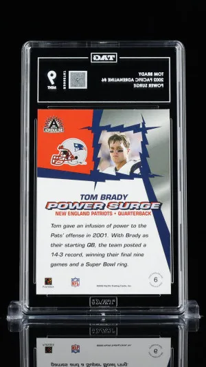 Tom Brady 2002 Pacific Adrenaline Power Surge #6 back