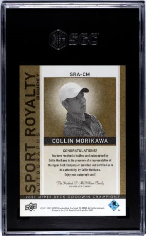 2021 Upper Deck Goodwin Champions Collin Morikawa Sport Royalty Auto SGC 9 back