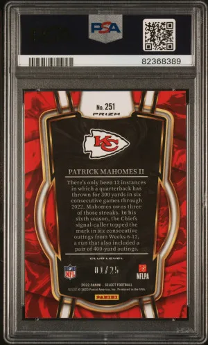 2022 Panini Select Patrick Mahomes Ii Tie-Dye Prizm back