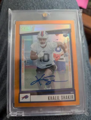 2022 Score Khalil Shakir Orange Holo auto /10 front