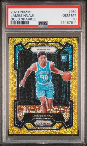 2023 Panini Prizm James Nnaji Gold Sparkle front