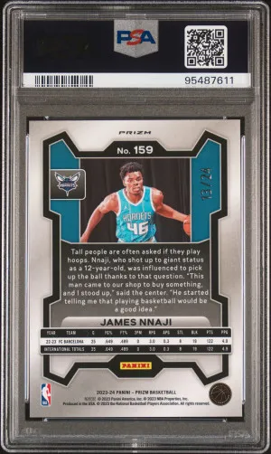 2023 Panini Prizm James Nnaji Gold Sparkle back