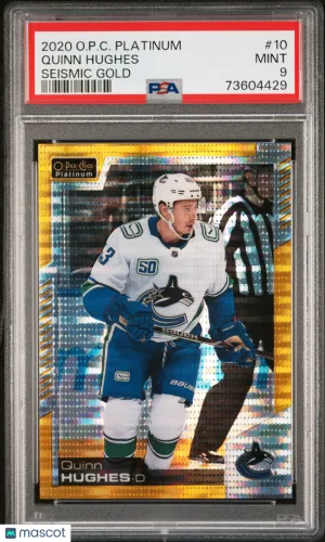 2020 O-Pee-Chee Platinum Quinn Hughes #10 PSA 9 front