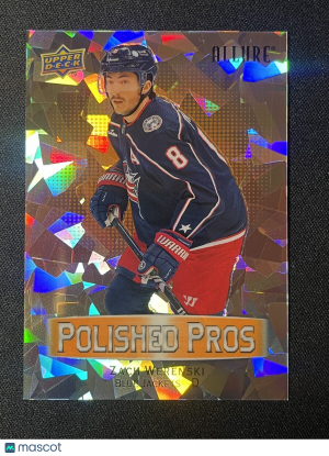 Zach Werenski /399 made Allure Polished Pros Orange 2023-24 Hockey Card PP-3 front
