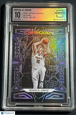 Nikola Jokic /99 Obsidian Purple Electric Etch Basketball Card Arena Club 10 front
