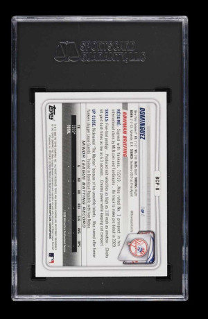 Jasson Dominguez Rookie SGC 10 GOLD LABEL Bowman 1st Prospect Baseball Card back