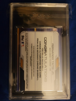 2019 Bowman Chrome Fernando Tatis Jr. RPA SGC 9 Auto 10 back