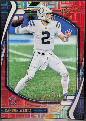 2021 Panini Absolute Red Squares #11 Carson Wentz Indianapolis Colts /499 [119|11] front