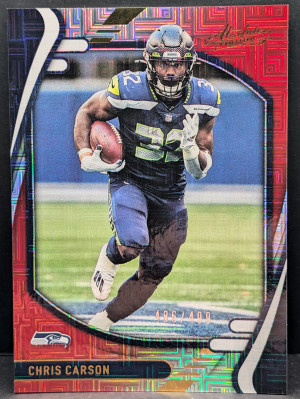 2021 Panini Absolute Red Squares #87 Chris Carson Seattle Seahawks /499 [119|87] front