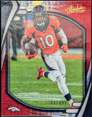 2021 Panini Absolute Red Squares Parallel #53 Jerry Jeudy Denver Broncos /499 [119|53] front