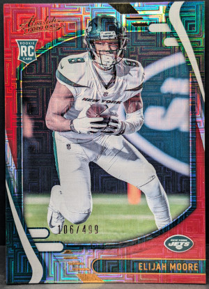 2021 Panini Absolute Red Squares Parallel #114 Elijah Moore New York Jets /499 [119|114] front