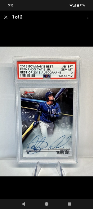 2018 Bowman's Best Best Of 2018 Autographs Fernando Tatis Jr. Best Of 2018 Autographs back