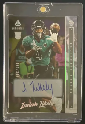 2022 Panini Luminance Isaiah Likely Rookie Auto /349 front